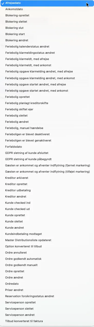 Opret abonnent på hændelser