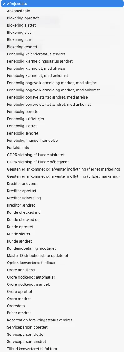 Opret abonnent på hændelser