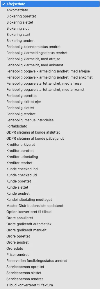 Opret abonnent på hændelser