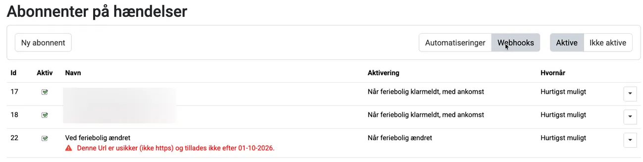 Advarsel hvis det er en HTTP-adresse