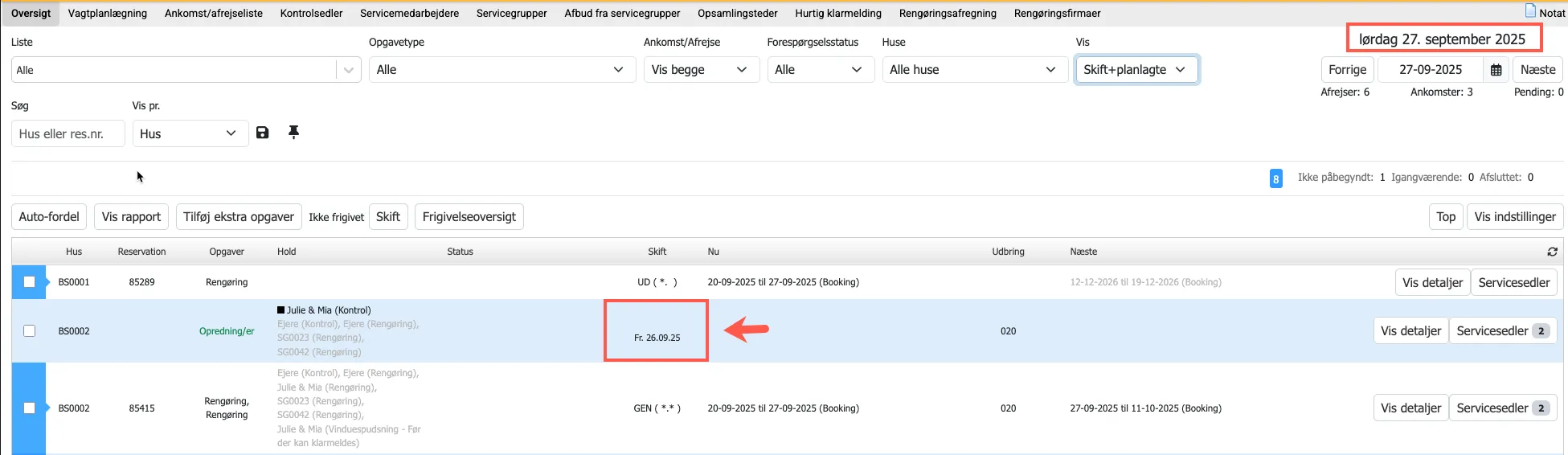 Visning af ændringen