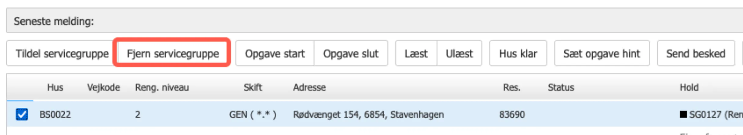 Fjern servicegruppe