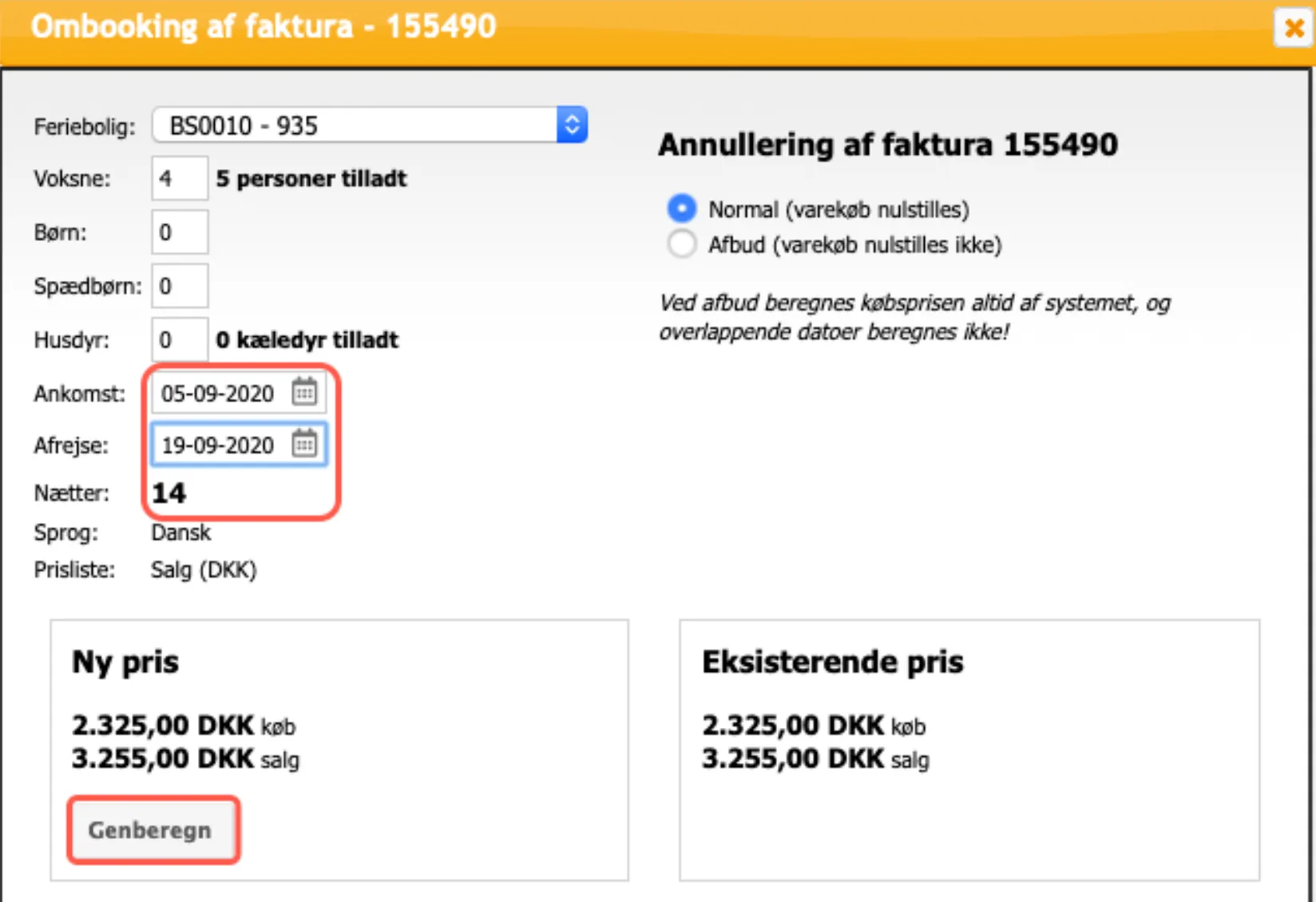 Annuller bilag