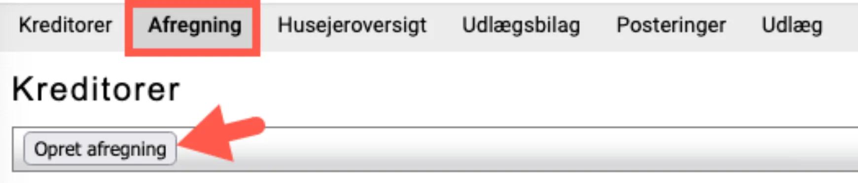 Opret afregning