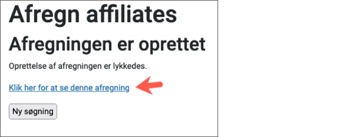 Afregningen er oprettet