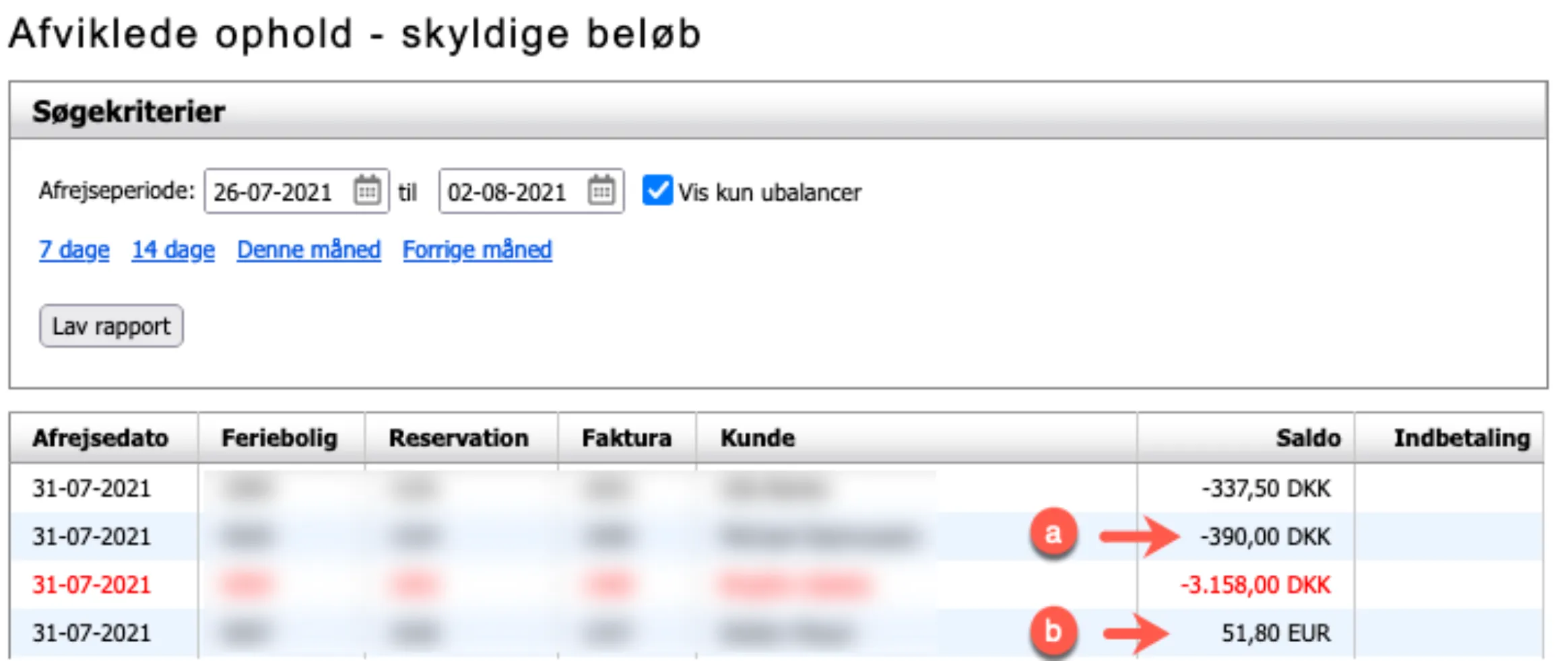 Afrejser med skyldige beløb søgekriterier