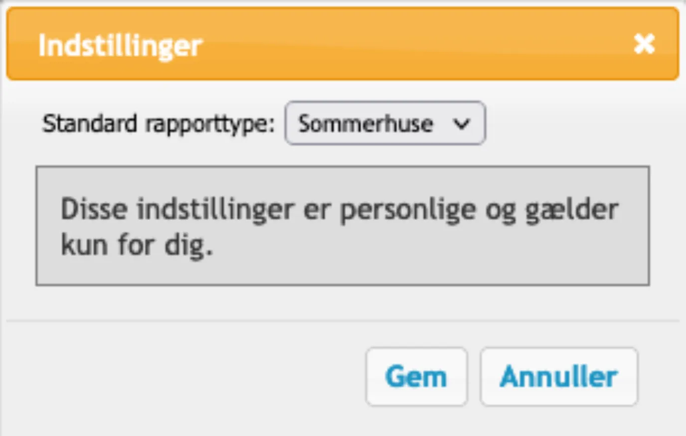 Personlig indstilling
