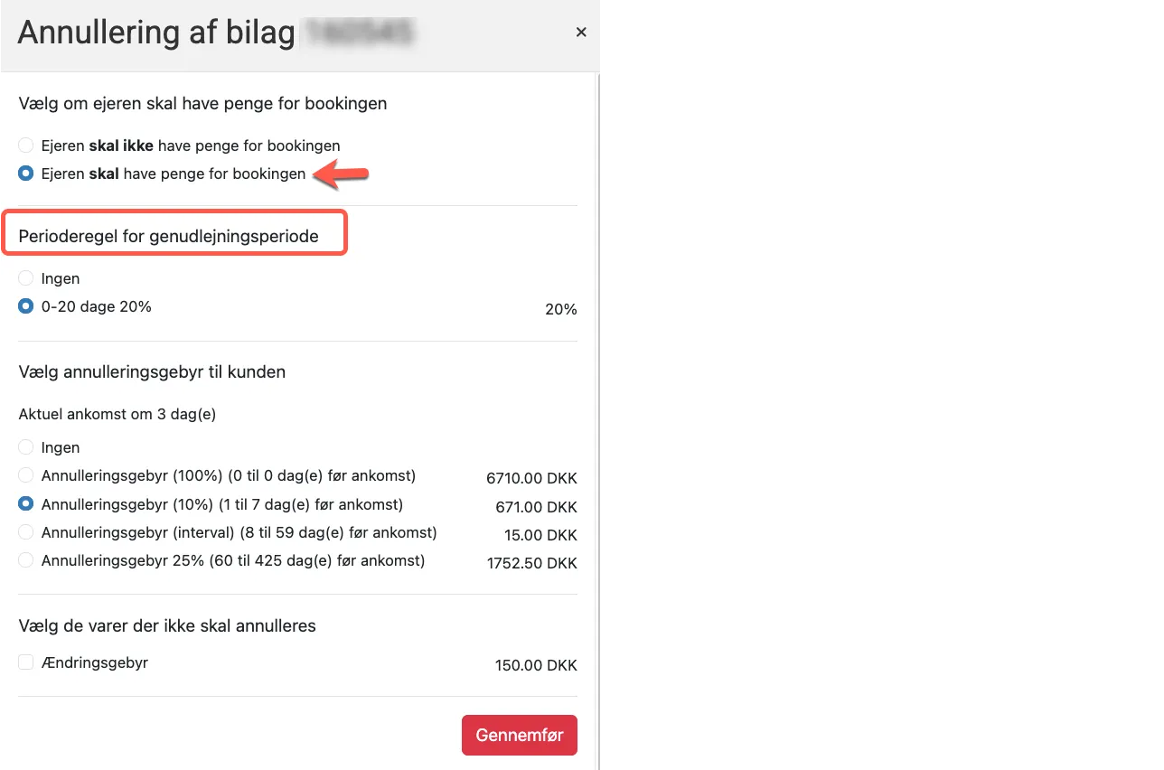 Visning af periodereglen for genudlejning