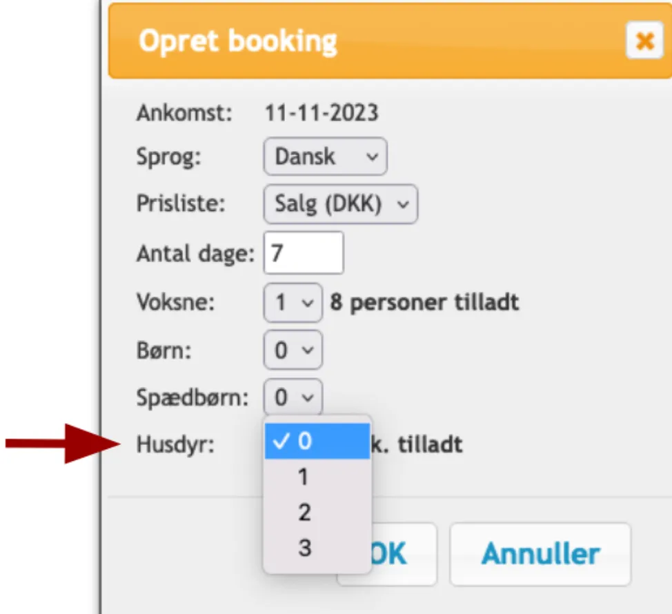 Valg af antal husdyr