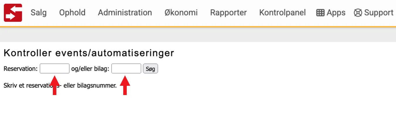 Check automatiseringen med et reservations eller bilagsnummer