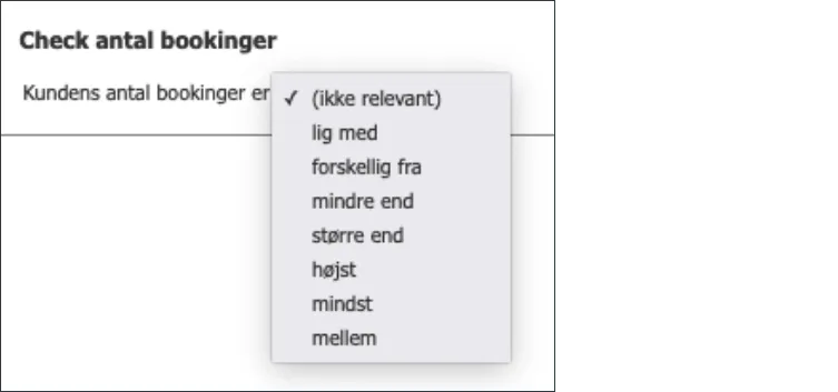 Check antal bookinger