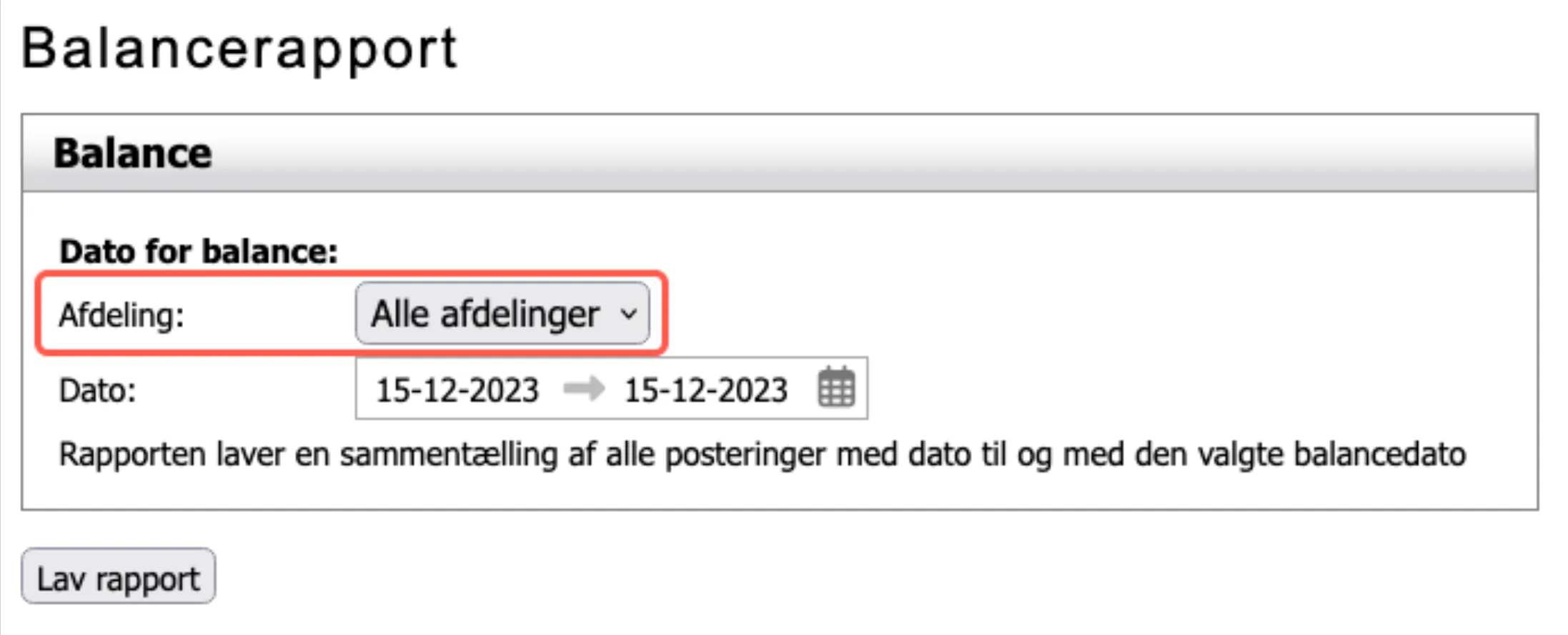 Hvis bureauet bruger afdelinger