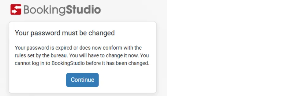 Besked om at ændre adgangskode