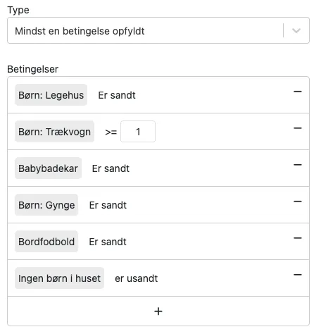 En betingelse med flere faciliteter