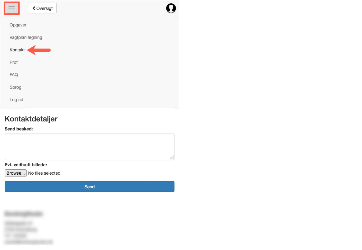 Indstillinger for hvor beskeder fra Service App'en skal sendes til