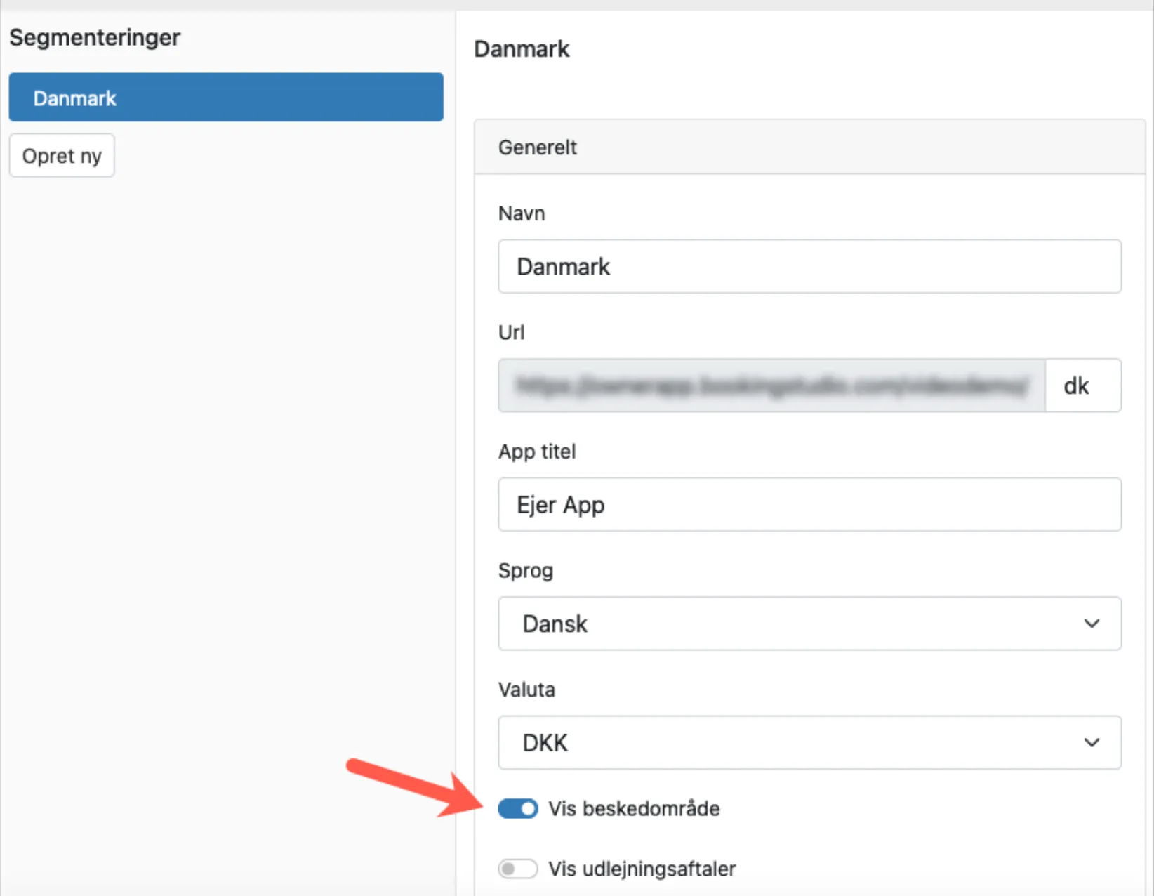 Indstilling i Ejer App