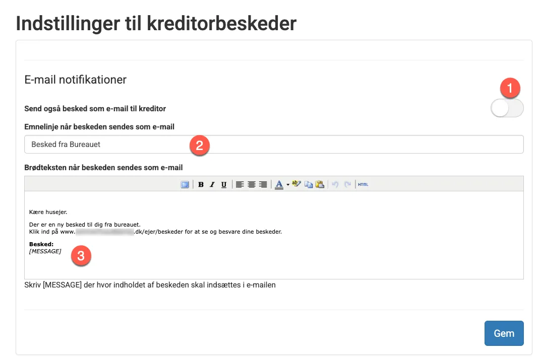 Ejer kan se besked om udsendelse