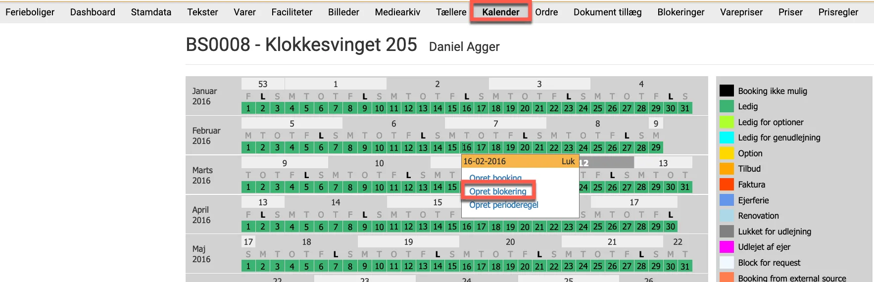 Opret hurtig blokering