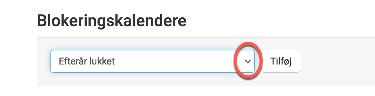 Tilknyt blokeringskalender