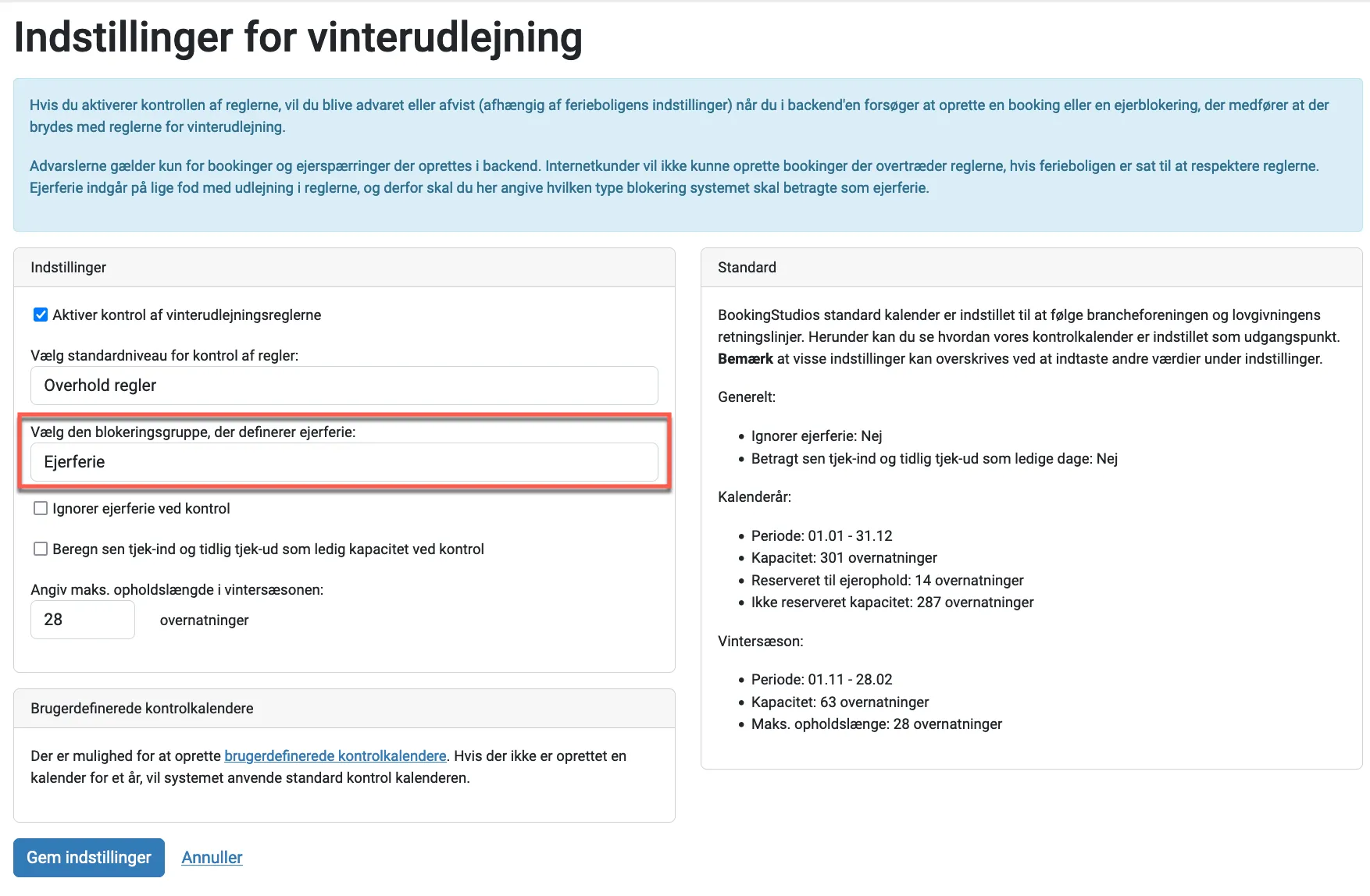 blokeringsgruppe for vinterudlejning