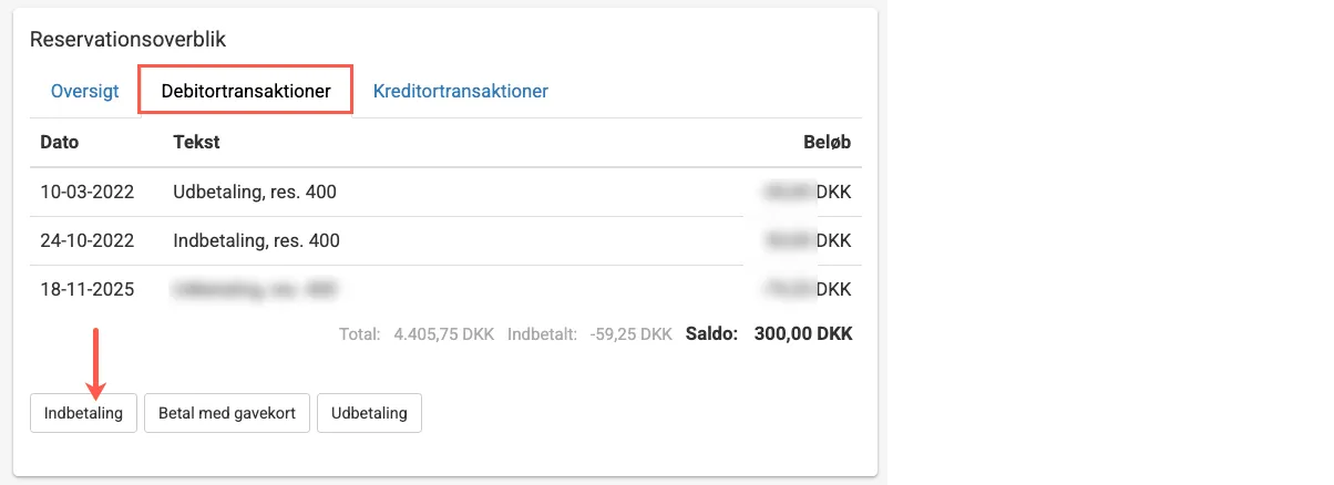 Debitortranskationer