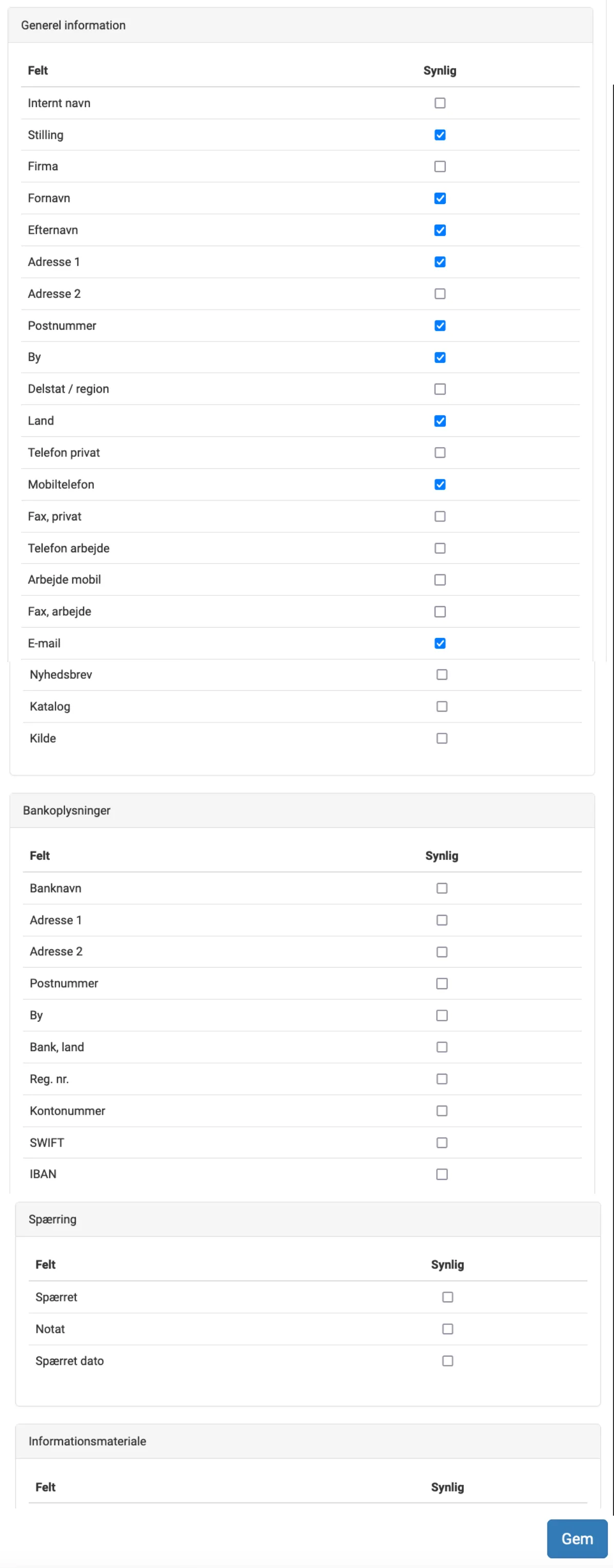 Felter i intern booking