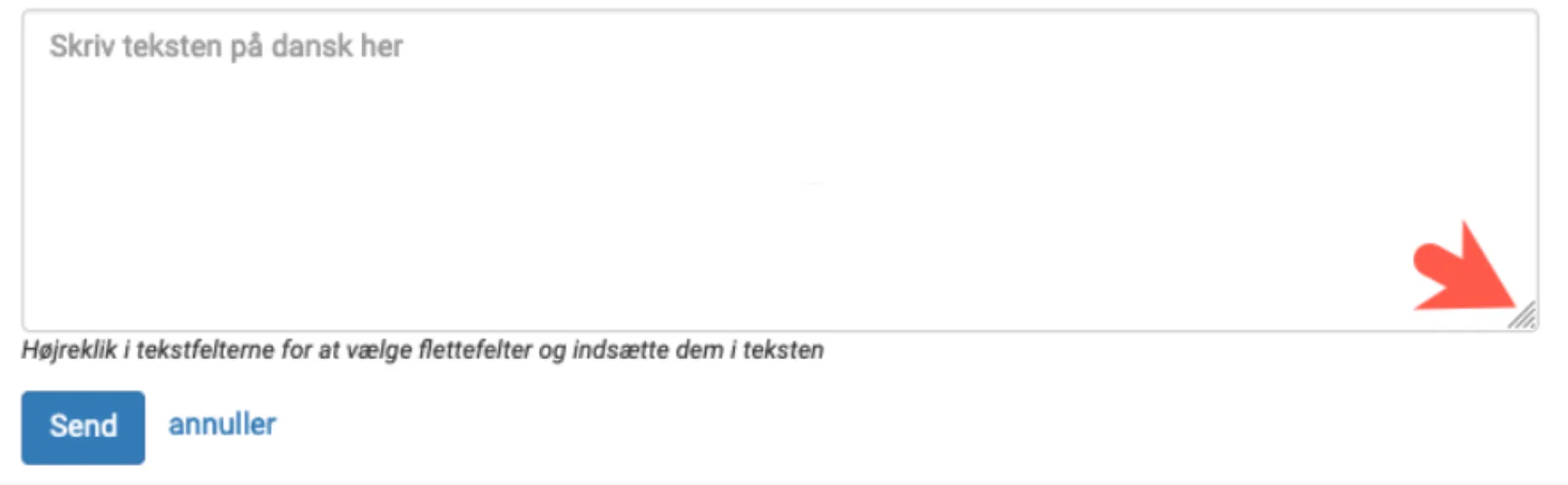 Ændre feltets størrelse