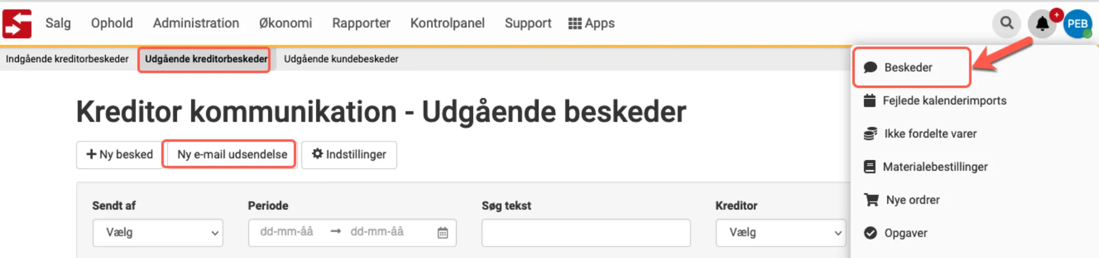 Ny e-mail udsendelse