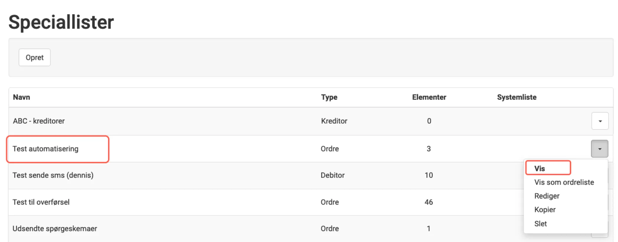 Vis for speciallisten