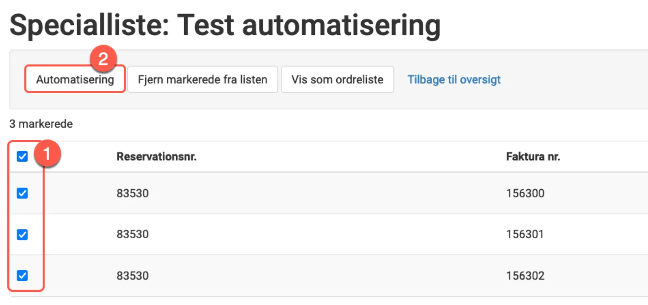 Tjek reservationer