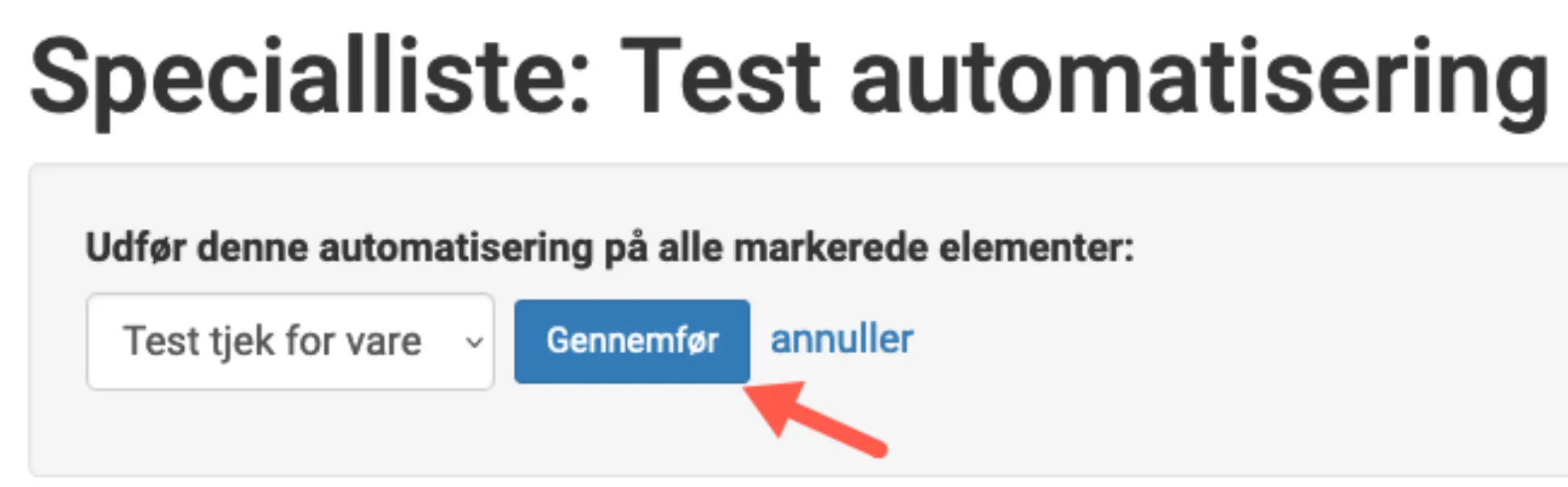 Gennemfør automatisering