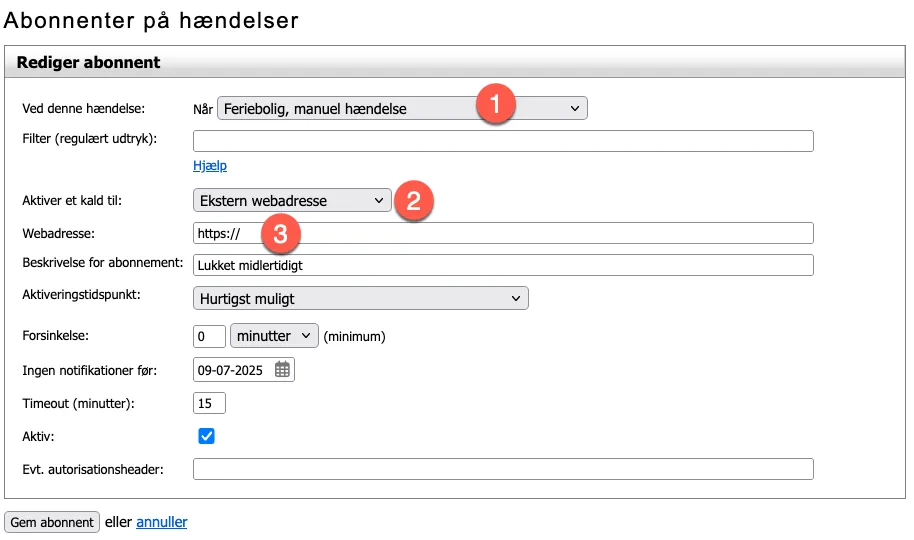 Opret et nyt abonnent