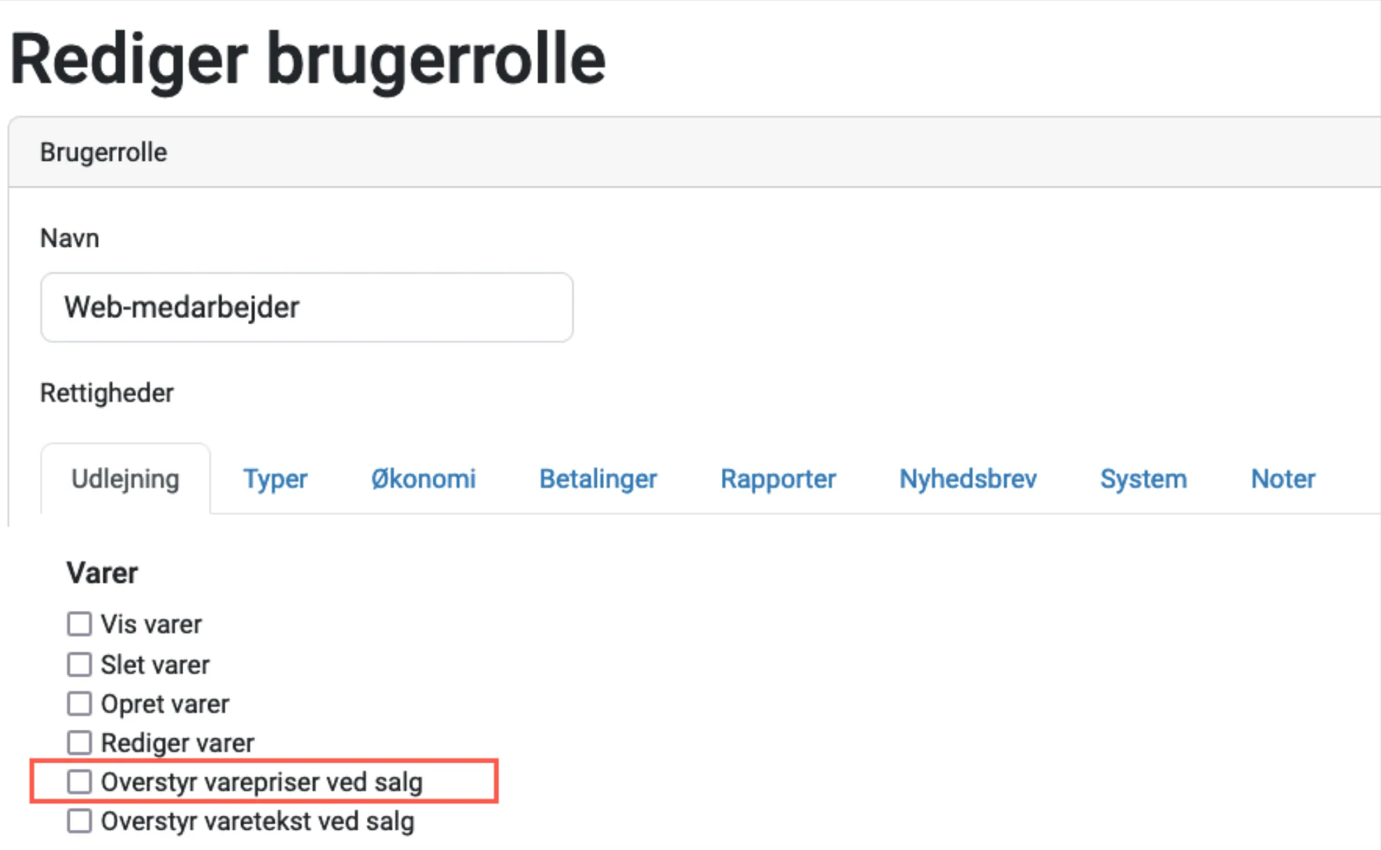 Området Varer