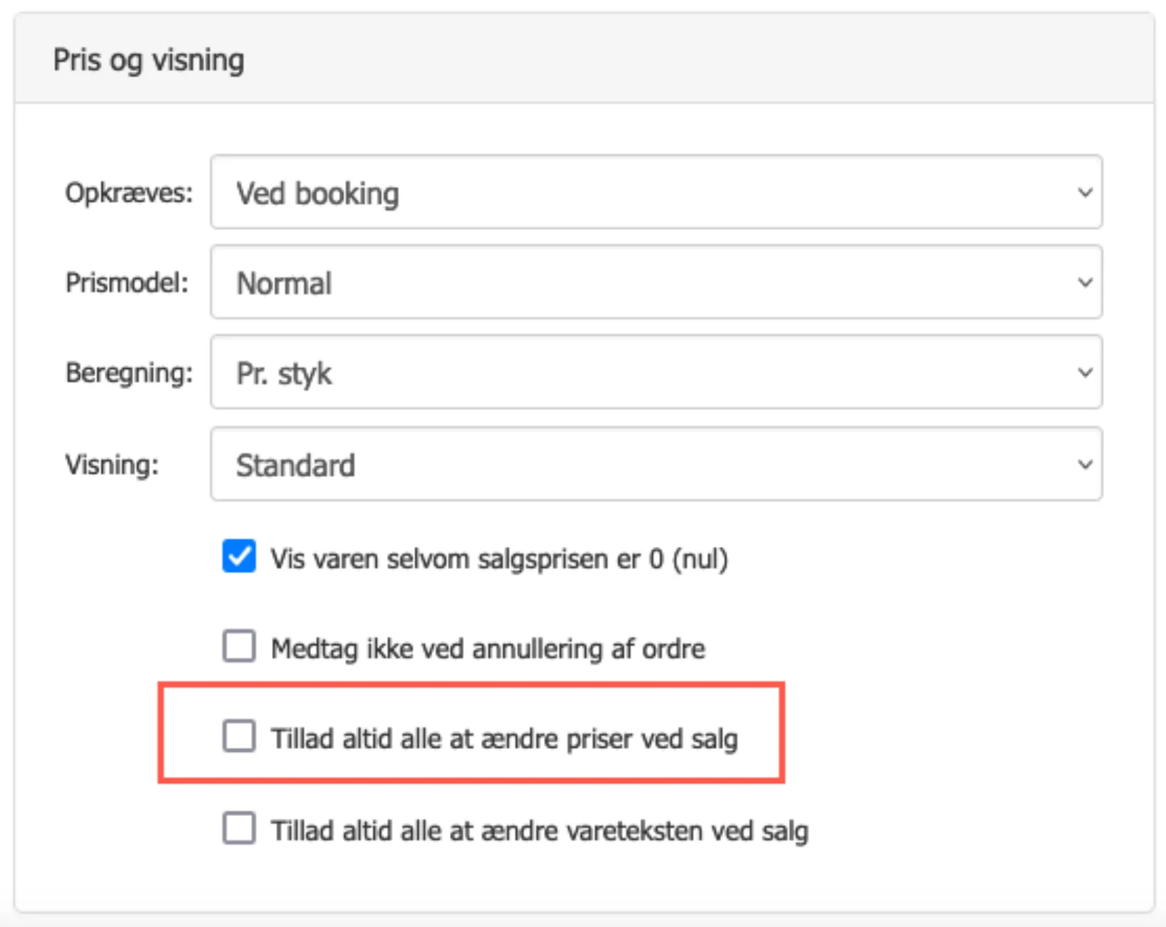 Pris og visning