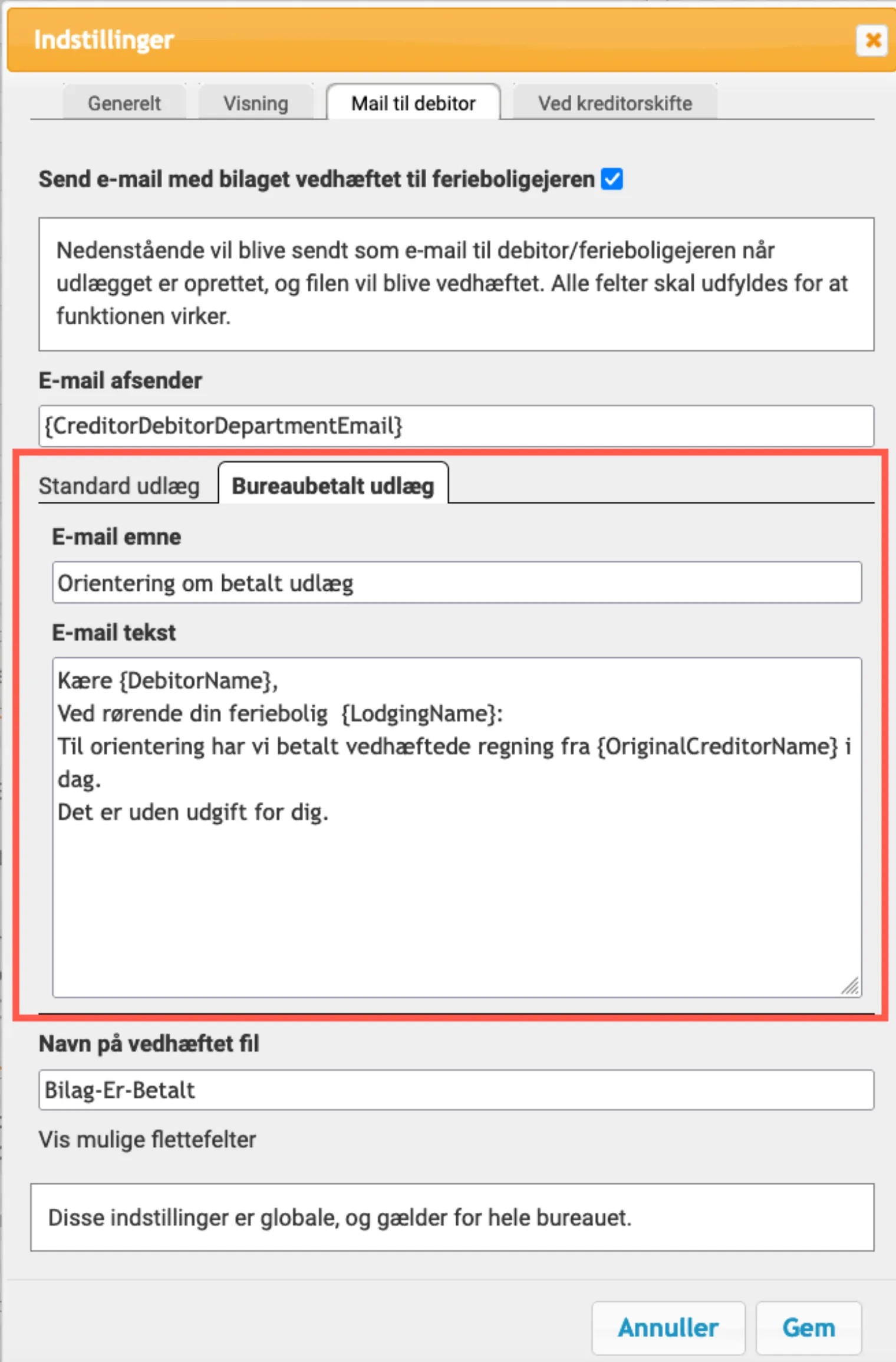Seperat mail-meddelelse