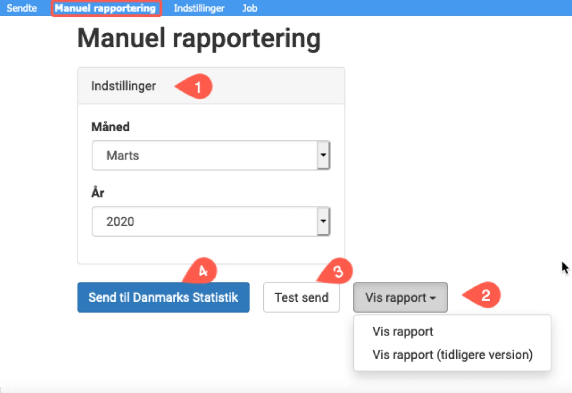 Manuel indrapportering