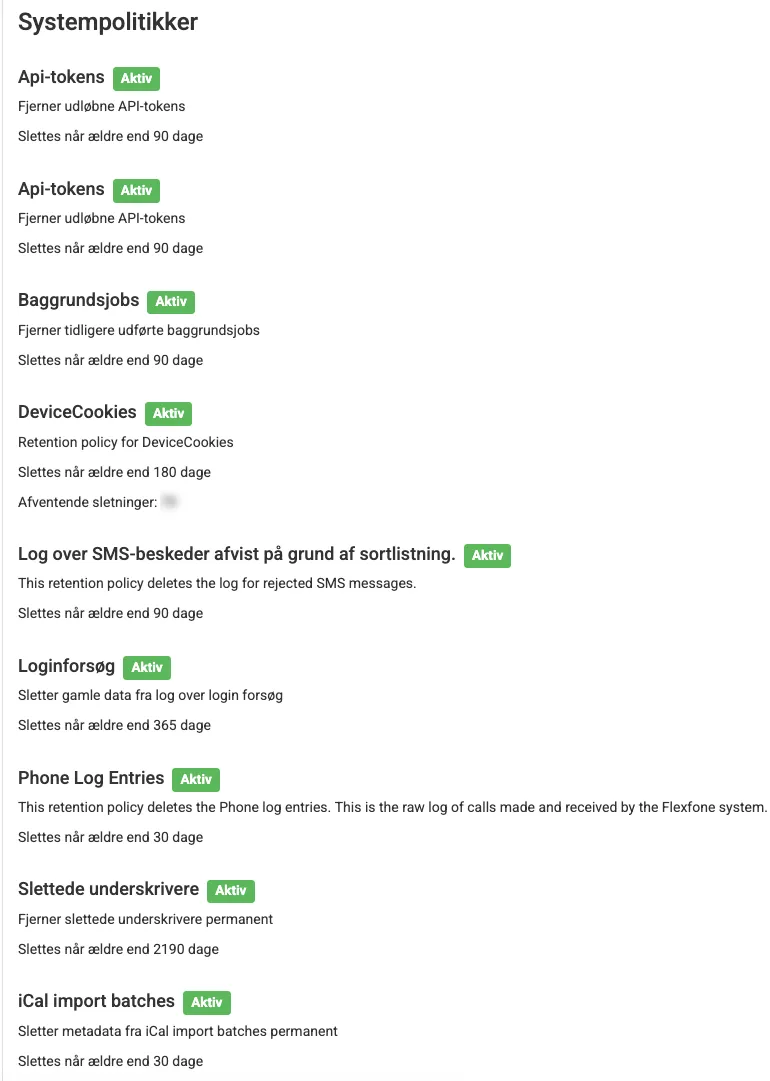 Redigerbare politikker