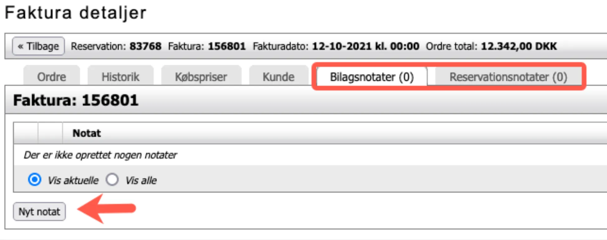 Se og tilføje notater
