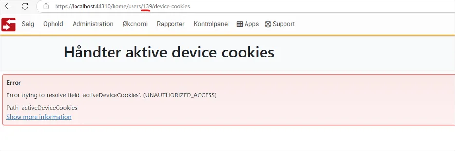 fejler hvis man forsøger at minipulere url'en