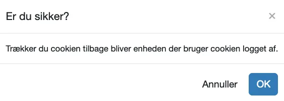 Bekræft at du vil trække tilbage