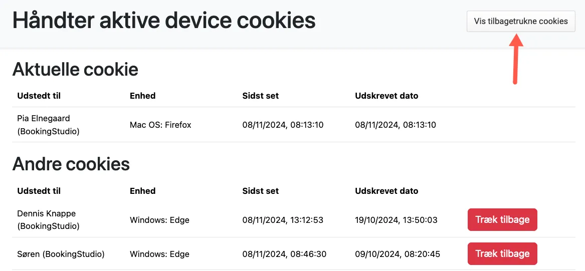 Vis tilbagetrukne cookies