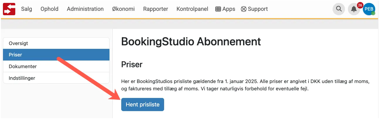 Download BookingStudios priser