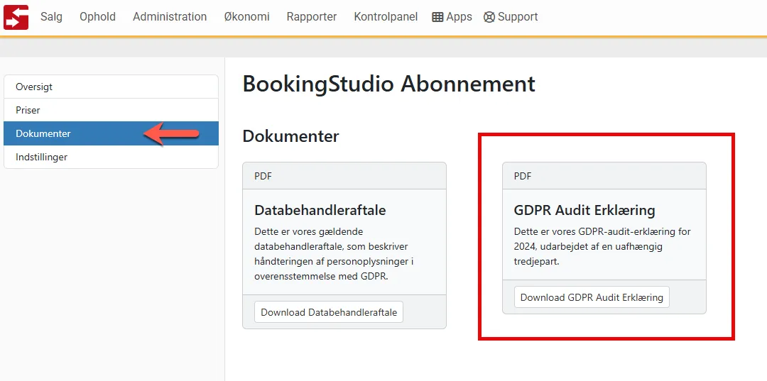 Download seneste GDPR Audit Erklæring