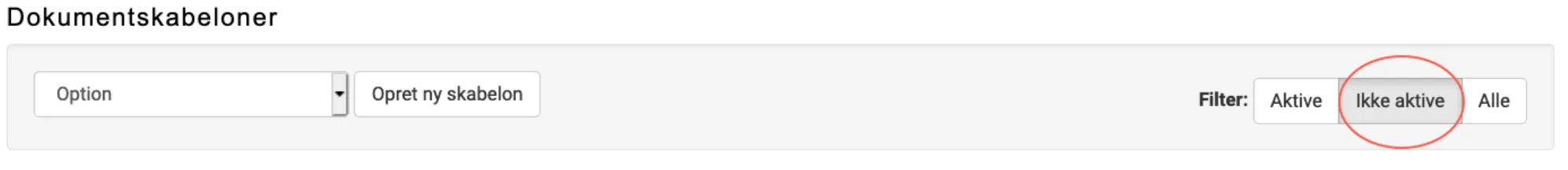 Filter ikke aktivt