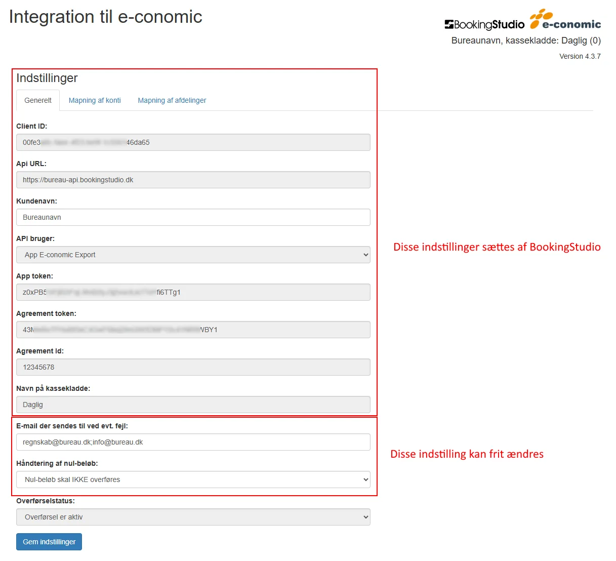Tilretning af indstillinger