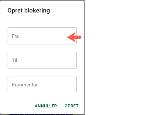 kalender opret blokering