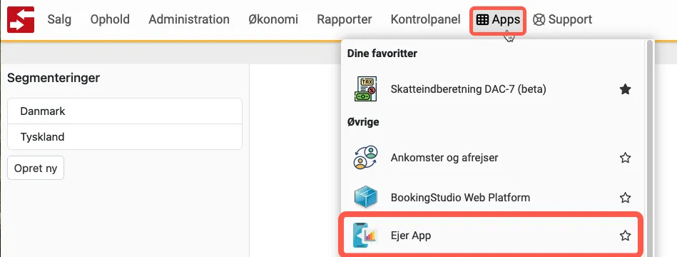Her ligger Ejer App'en
