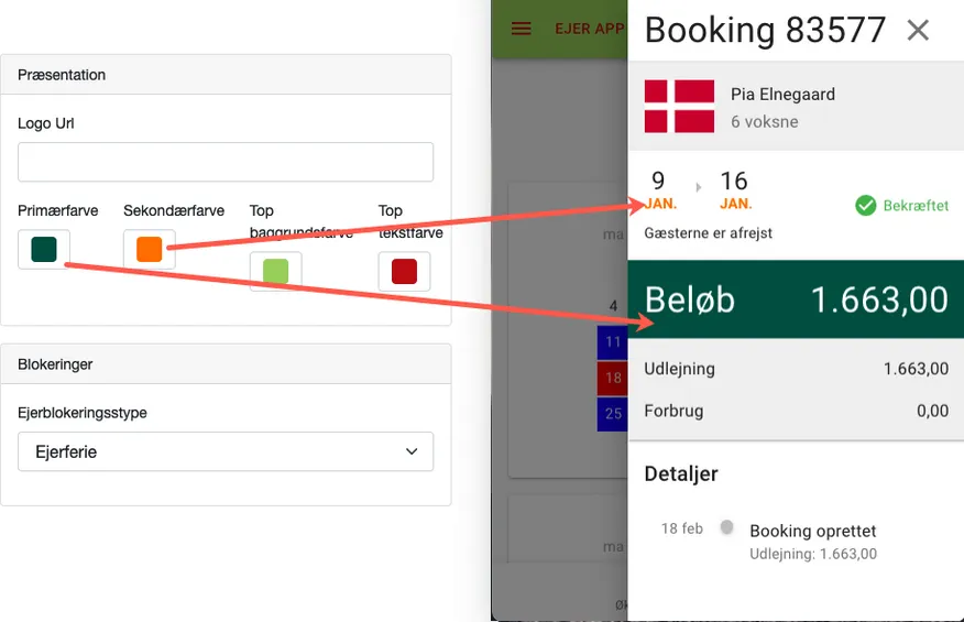 Farve på total og måneder