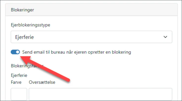 Send email til bureau, når ejer opretter blokering
