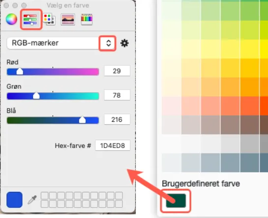 Indstilling for farve
